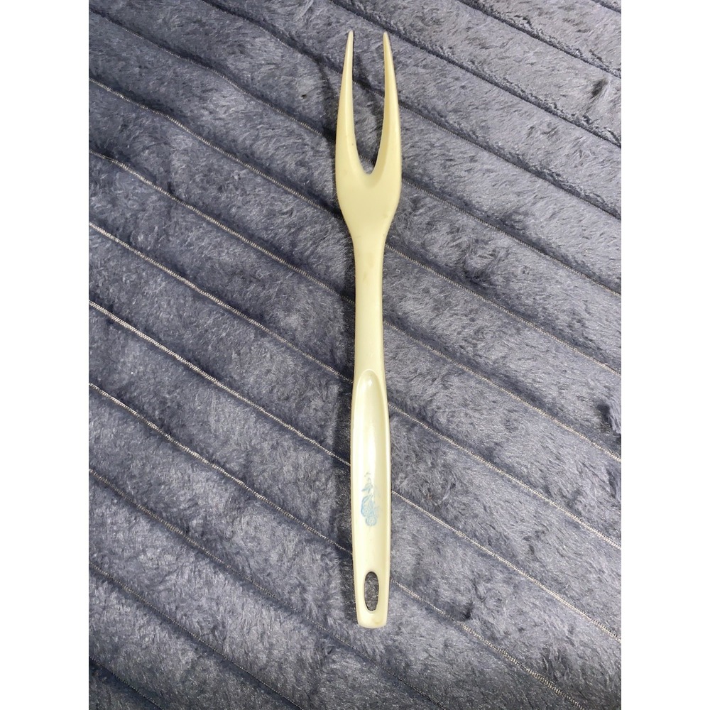 Vintage Foley RARE Country Blue floral‎ Pattern Nylon Plastic Meat Fork 11' MCM
